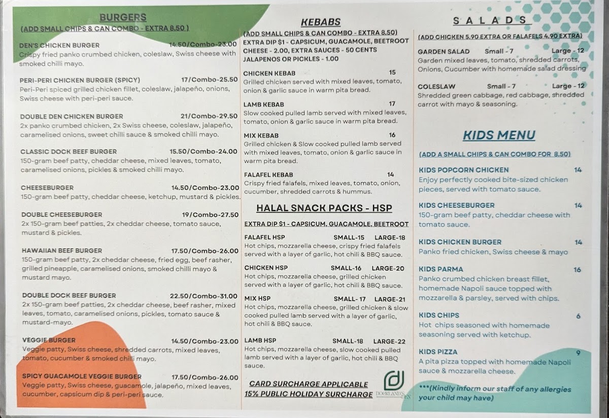 Docklands Den Menu - Image 3